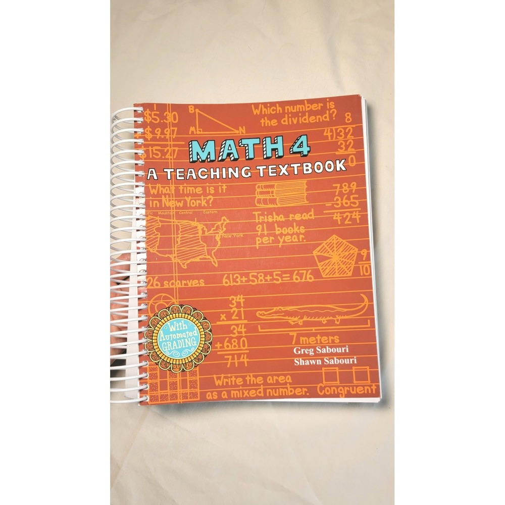 A Teaching Textbook 4th Grade Math Set Textbook No Writing, Very Good Condition